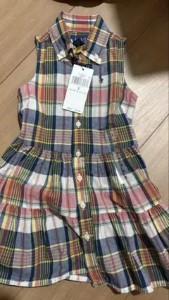 【新品未使用】ポロラルフローレン　ワンピース　チェック　ノースリーブ　2y 90