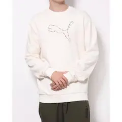 PUMA クルーネック スウェット ホワイト裏Mのサムネイル