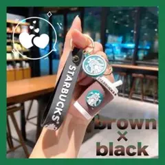 即購入可　スターバックスキーホルダー　ストラップ付き　茶色　Starbucks