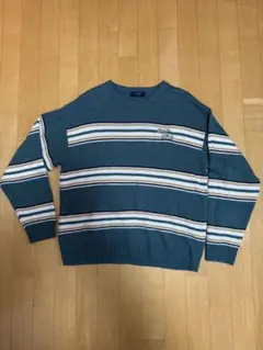 BACK NUMBER ストライプ クルーネックセーター