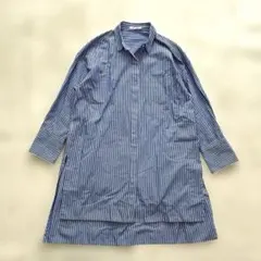 美品23区 MY STANDARD ストライプシャツ　オーバーサイズ　ワンピ　S