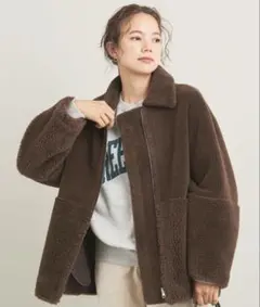 beauty&youth ボア フェイクムートン リバーシブルブルゾン 2WAY