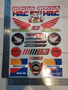 ホンダステッカー 1シート バイク ヘルメット 防水　HRC HONDA