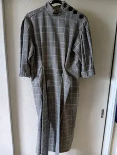 ZARA WOMAN チェック柄 ５部袖ワンピース 　Mサイズ