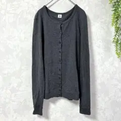【プチバトー】カーディガン/無地/コットン/L/グレー