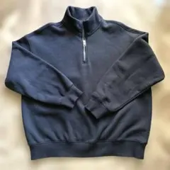 H&M ハーフジップ 裏起毛 スウェット ブラック トレーナー