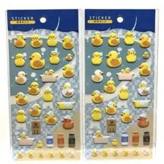 銭湯アヒル　ぷくぷくシール　二枚セット