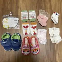 アンパンマン　コンバース　キッズ　シューズ　靴　青　赤　13㎝　ファミリア　靴下