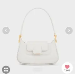 CHARLES & KEITH ハンドバッグ プッシュロックトップハンドルバッグ