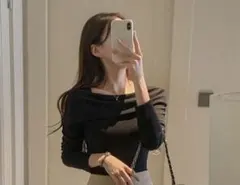 アンバランスショルダーTシャツ・p438406