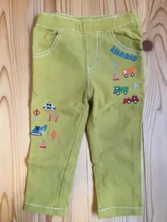 クレードスコープ　車の刺繍入りイエローパンツ 80cm