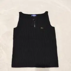 美品 BURBERRY ブルーレーベル ニット ベスト ホース刺繍 ブラック38