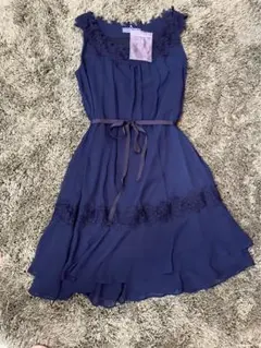 パーティワンピース S サイズ 結婚式 お呼ばれ ネイビー