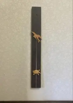 木製短冊掛け 鳥と亀の彫刻