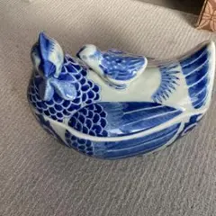 メキシコ トナラ焼き 陶器 手描き ケン・エドワーズ ビンテージ 魚