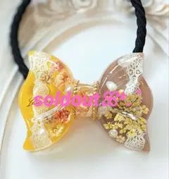 ハンドメイド レジン ヘアゴム 蝶々 ドライフラワー - メルカリ