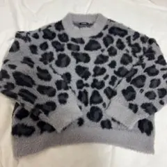 sureve ヒョウ柄ニット　レオパード柄　グレー　長袖ニット