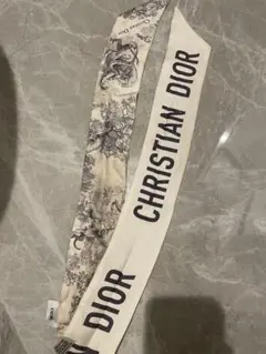 DIOR ディオール ミッツァ トワルドゥジュイ風 シルク スカーフ グレー