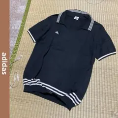 adidas アディダス デサント　ポロシャツ　半袖　トップス　S〜M ブラック