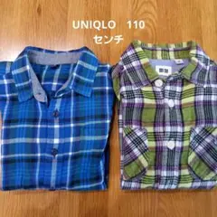 UNIQLO 110cm 長袖シャツ チェック柄2枚セット