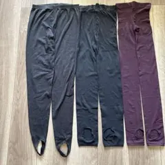 ブラック　ワインカラー　スパッツ 3点セット Mサイズ