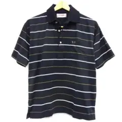 ✈綿　McGREGOR マクレガー　半袖 ポロシャツ　ボーダー　刺繍　M　黒