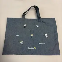 5/10発送。ANA国際線機内限定最新ファミリアトートバッグ 刺繍グレー 