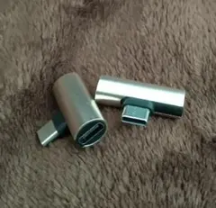 【未使用品】タイプC to タイプC変換アダプター（2個セット）（ゴールド）