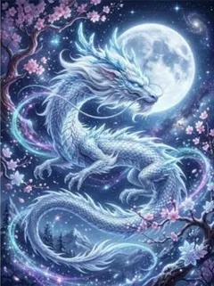 ダイヤモンドアート　ドラゴン　月　龍