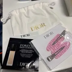 ディオール ピンク ヘアクリップ ノベルティ 巾着付き　新品　非売品