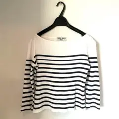 NATURAL BEAUTY ボーダー七分袖カットソー ボートネック コットンM