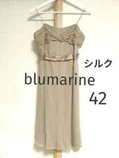 ブルマリン アンナモリナーリ シルク 絹 微光沢 総柄 シアー ワンピース 38 ブルマリン アンナモリナーリ シルク 絹 微光沢 総柄 シアー