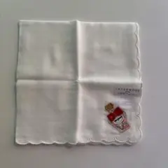 INTERMODE リバティ刺繍付きホワイトハンカチ