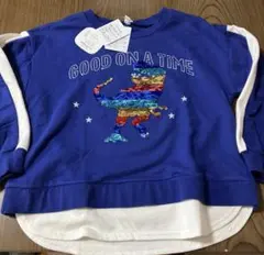 新品　恐竜　スパンコール　リバーシブル　トレーナー　120cm 男の子