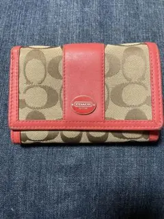 COACH シグネチャー 二つ折り財布 レッド
