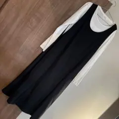 黒い授乳服 ノースリーブ 長袖インナー付き