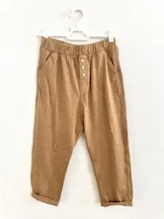 H&M ベージュ カジュアル ロングパンツ ウエストゴム