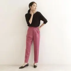 オータムカラーパンツ　タックパンツ