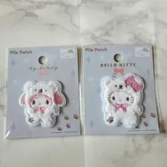 サンリオ ハローキティ マイメロディ ふわふわスノー パイルワッペン　seria