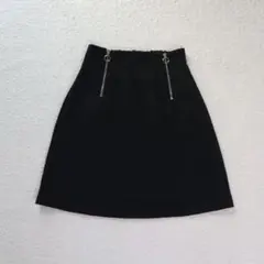 ByeBye ミニスカート　黒　フレア　ウエストゴム　チャック付き　台形