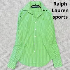 ラルフローレンスポーツ ドレスシャツ ストライプ グリーン 4 コットン