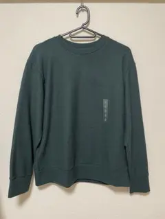 新品♡ユニクロ　ソフトニットフリースクルーネックT ダークグリーン　M
