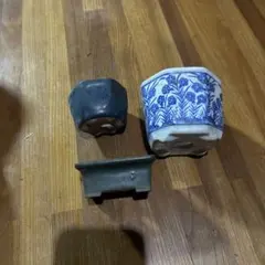 陶器植木鉢セット　3点