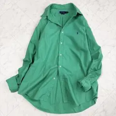 【ポロラルフローレン】オックスフォードシャツ　ポニー刺繍　現行　大きいサイズ　緑