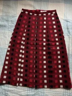 ラヴォール・ナオ　ボックスプリーツスカート 11号 赤チェック