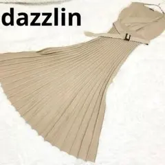 dazzlin ダズリン リブ カシュクール ロングワンピース プリーツ ベルト