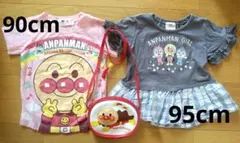 美品★アンパンマン★Tシャツ2枚★バッグ★90★95★ドキンちゃん★3点セット★
