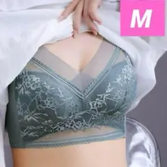 ノンワイヤー エアリー メッシュ 夏の陣 M ブラ モスグリーン 新品 未使用
