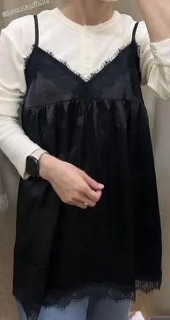 LUNACION しまむら　サテンキャミソール