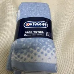新品未使用品！OUTDOOR フェイスタオル 2枚セット　ブルーのサムネイル